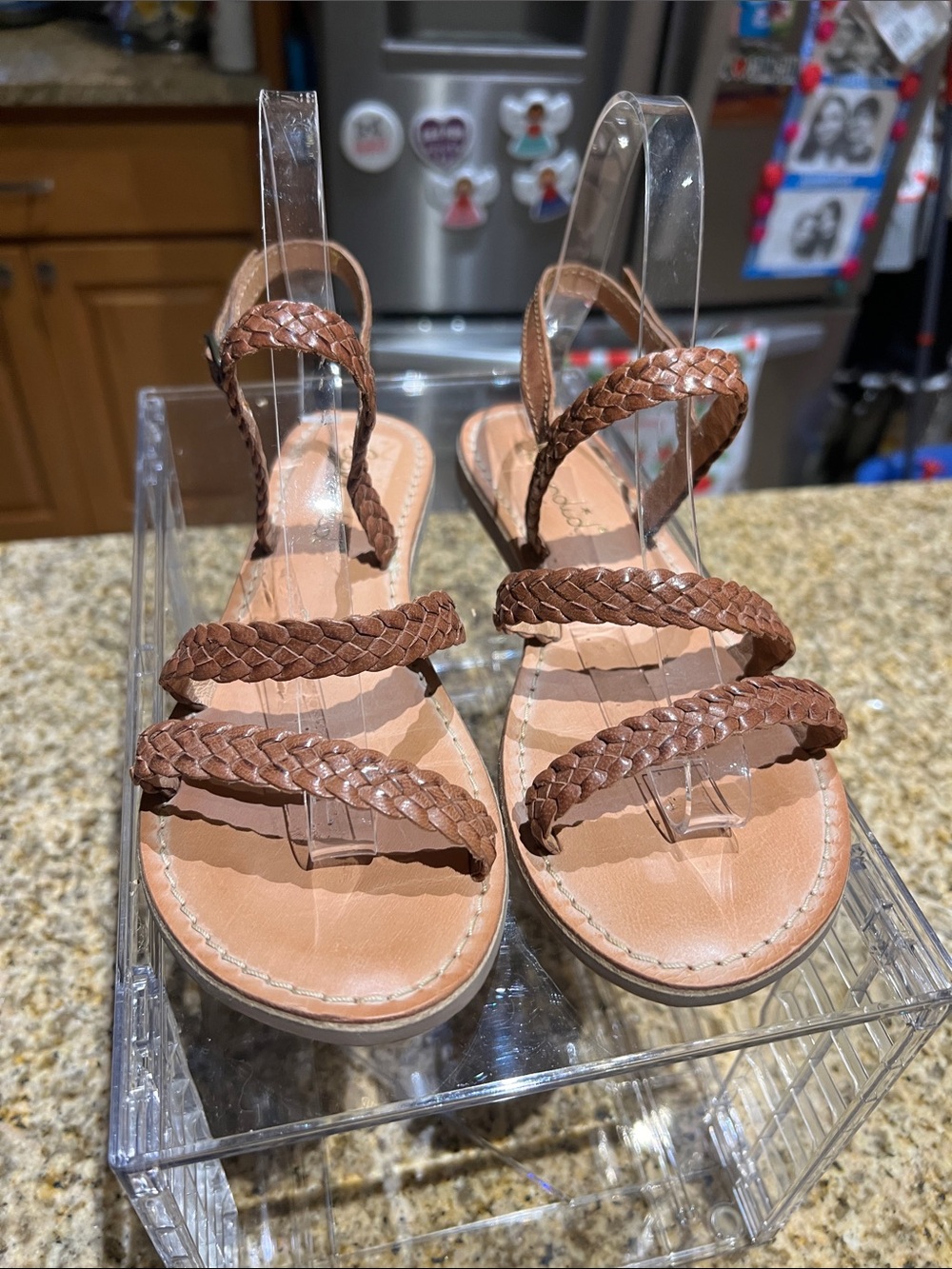 Women’s Brown Braided Strap Sandals
